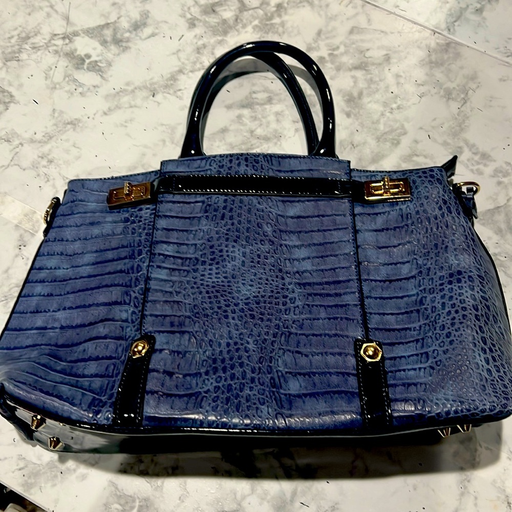 Blue With Gold Faux